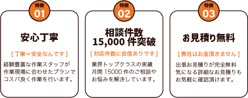 安心丁寧、お見積り無料